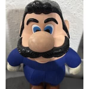 1989 Super Mario Bros Plush Vinyl Doll, w/o red overalls or hat; RARE